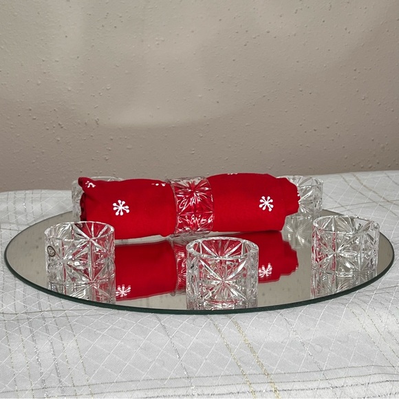 Crystal Napkin Rings Set Of 6 made in Hungary - Picture 4 of 6